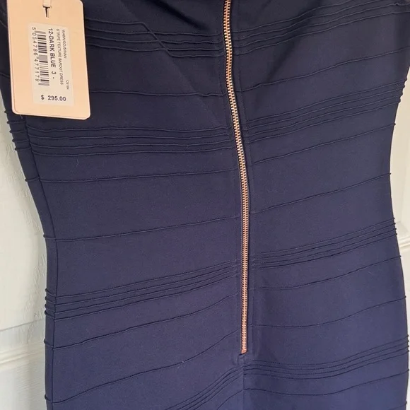 Ted Baker London Off-Shoulder Navy Midi Dress - Picture 5 of 7